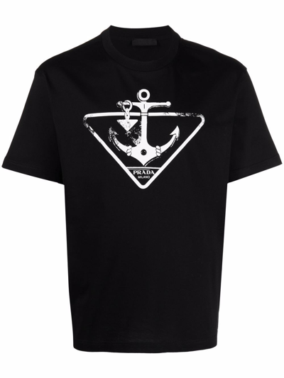 Prada Jersey Symbols T-shirt In Nero
