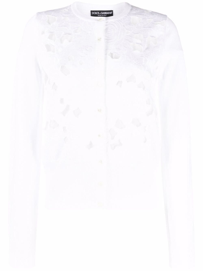 Dolce & Gabbana `tradizione` Cardigan In Bianco