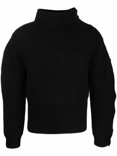 Bottega Veneta Sweater Double Face Shetland In Nero