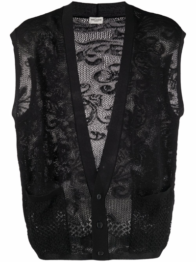 Saint Laurent Waistcoats In Nero