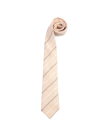 Brunello Cucinelli Regimental Stripe Linen Tie In Beige