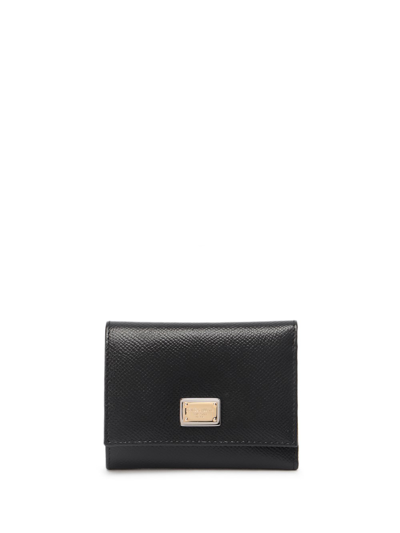 Dolce & Gabbana Wallet With Branded Tag In Nero