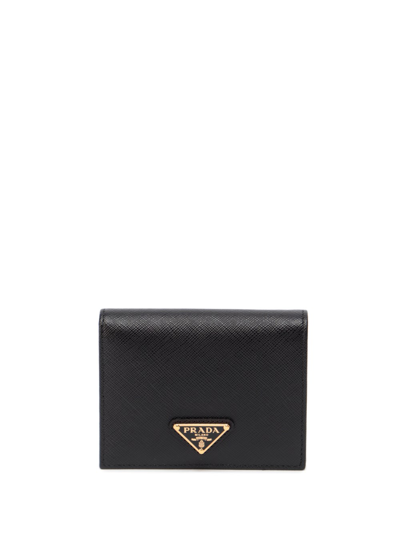 Prada Small Saffiano Leather Wallet In Nero