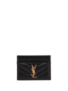 Saint Laurent `cassandre Matelassé` Card Case In Nero