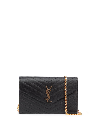 Saint Laurent `classic Cassandre` Shoulder Bag In Nero