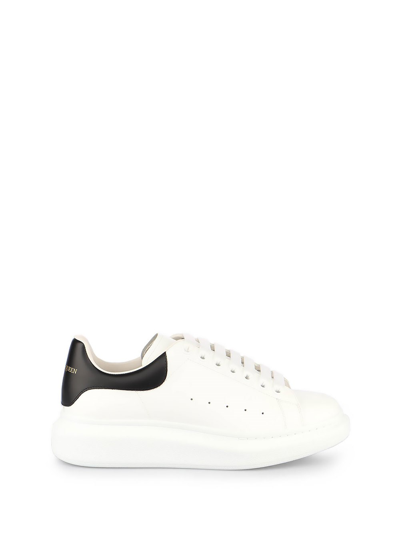 Alexander Mcqueen Exaggerated-sole Leather Sneakers In White / Paris Blue