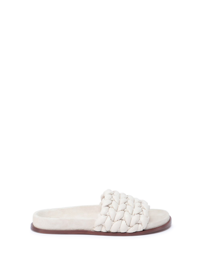 Chloé Kacey Footbed Braided Slides In Grey