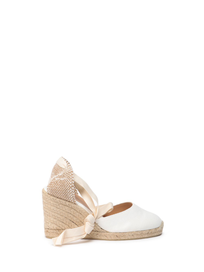 Castaã±er `carina/8/001` Wedge Espadrilles In Bianco