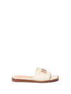Bally 10mm Eloise Leather Slide Flats In Beige