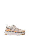 Chloé Nama Low-top Mesh Sneakers With Suede Inserts In Brown