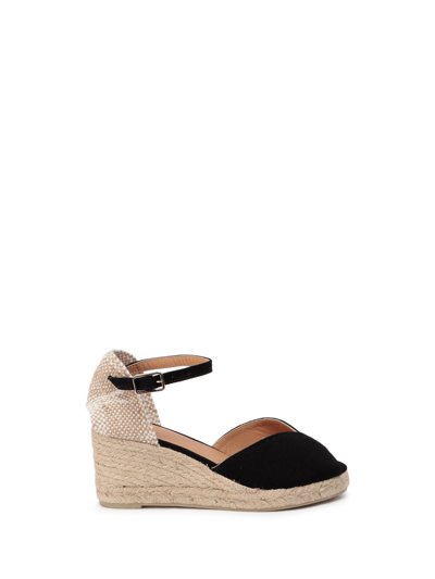 Castaã±er Castañer Buckle Fastened Mid Wedge Heeled Espadrilles In Black