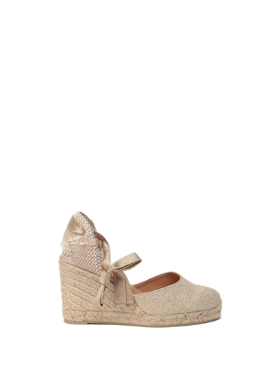 Castaã±er `chiara/8ed/032` Wedge Espadrilles In Metallic