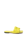 Bottega Veneta The Lido Flat Mules In Intrecciato Nappa Lambskin In Giallo