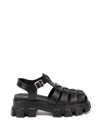 Prada Rubber Sandals In Nero