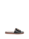 Bally 10mm Eloise Leather Slide Flats In Nero