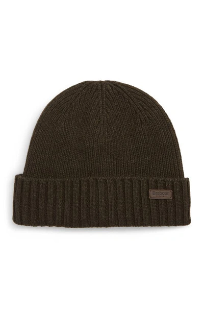 Barbour Carlton Beanie In Dk Green