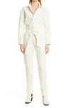Rag & Bone Mia Tie Waist Jumpsuit In Ecru