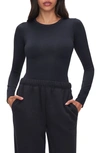 Good American Scuba Crewneck Bodysuit In Black001