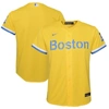 NIKE YOUTH NIKE GOLD/LIGHT BLUE BOSTON RED SOX CITY CONNECT REPLICA TEAM JERSEY