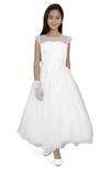 BLUSH BY US ANGELS KIDS' EMBROIDERED FIRST COMMUNION DRESS