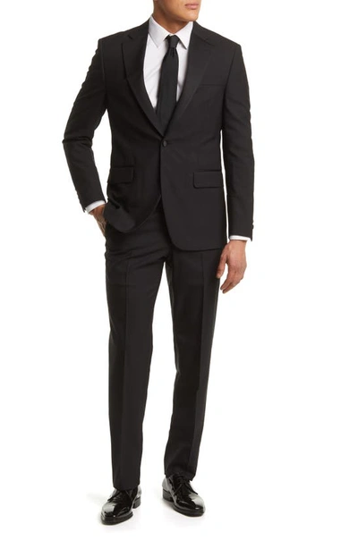Peter Millar Tailored Fit Wool Tuxedo In Black