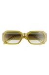 Quay 44mm Hyped Up Square Sunglasses In Green / Green
