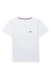 Lacoste Kids' Cotton Jersey T-shirt W/ Logo Patch In Bianco