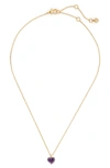 Kate Spade Women's Birthstone Goldtone & Cubic Zirconia Pendant Necklace In Amethyst