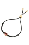 Kate Spade Gold-tone Birthday Gemstone Heart Slider Bracelet In Garnet/ Gold
