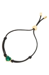 Kate Spade Gold-tone Birthday Gemstone Heart Slider Bracelet In Emerald