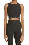 Monse Halter Sports Logo Crop Top In Black