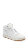 Saint Laurent Sl24 Logo-print Paneled Perforated Leather High-top Sneakers In White