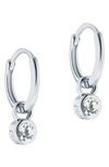 Ted Baker Sinalaa Crystal Huggie Hoop Earrings In Silver