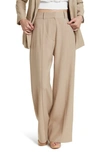 Wayf Pintuck Pants In Taupe
