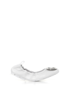 Hogan H511 Flat Ballerina In Patent Leather In White