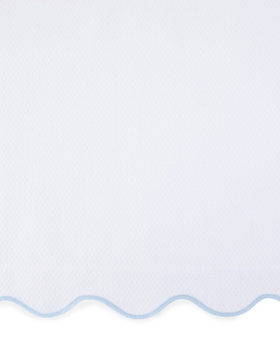 Matouk Twin Lanai Pique Coverlet In White/blue