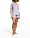 Eberjey Gisele Relaxed Short Pajama Set In Delphiniumivory