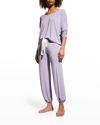 Eberjey Gisele Relaxed-fit Stretch-woven Pyjama Set In Delphiniumivory