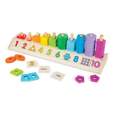 Melissa & Doug Counting Shape Stacking Toy In Multi