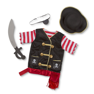 Melissa & Doug Pirate Role Play Costume In Black