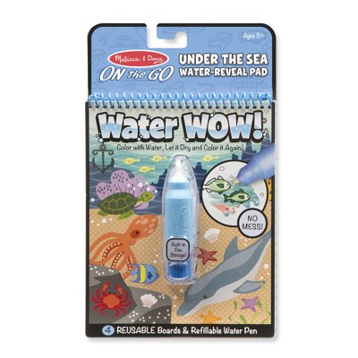 Melissa & Doug Water Wow! Magic Coloring Book - Under The Sea In Blue