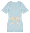 TARTINE ET CHOCOLAT FLORAL BELTED CHAMBRAY PLAYSUIT