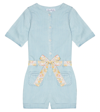 Tartine Et Chocolat Floral Belted Chambray Playsuit In Bleach