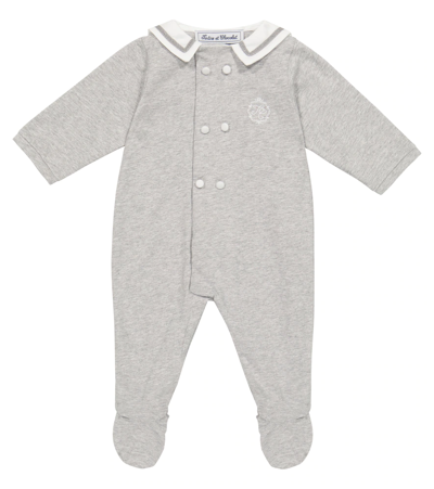 Tartine Et Chocolat Baby Logo Cotton Jersey Onesie In Gris Clair