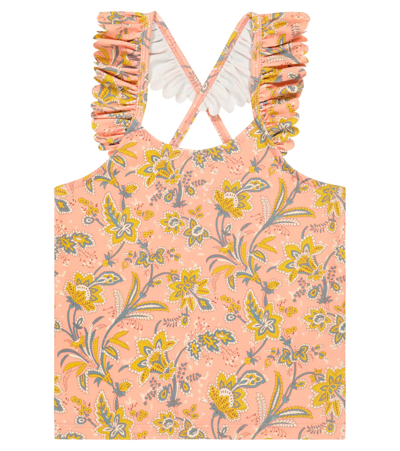 Louise Misha Kids' Yoga Floral Top In Pink Riviera
