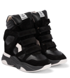Isabel Marant Balskee Leather And Suede High-top Wedge Sneakers In Black