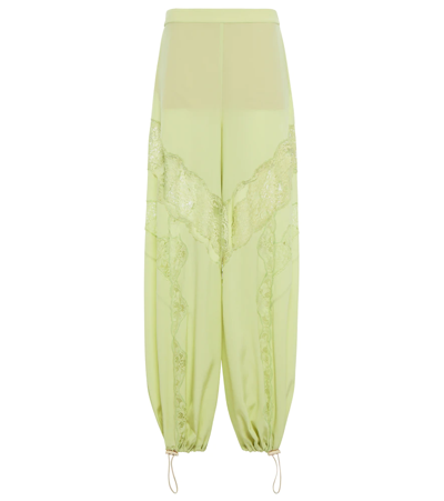 Stella Mccartney Silk And Lace Pants In Green
