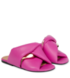Jw Anderson Chain Twist Faux Leather Sandals In Fuxia