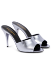 Saint Laurent Sexy Metallic Stiletto Mule Sandals In Metal Lilla
