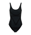 Totême Monogram Printed Recycled Swimsuit In Black Monogram